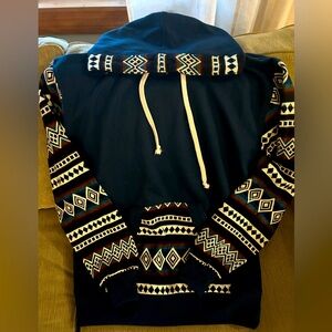 Ecuador Tribal Pattern Hoodie with Drawstrings